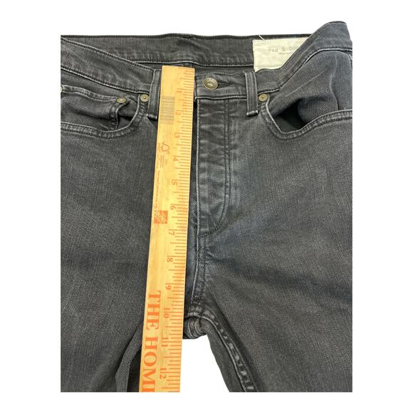 Rag & Bone Fit 2 Slim Jeans Men’s 30 Black Denim Button Fly Excellent Condition - Picture 9 of 10